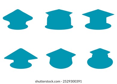 Graduation cap illustration design set