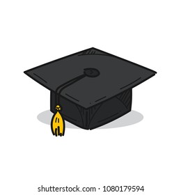 Graduation cap illustration on a white background