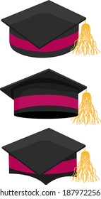 Graduation cap ,illustration, vector on white background.