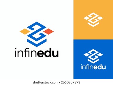 graduation cap with infinity logo. education school symbol icon design