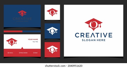 graduation cap initial logo design