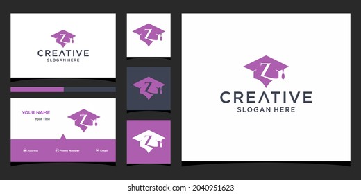 graduation cap initial logo design