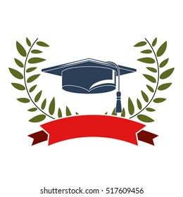 Graduation cap inside wreath design
