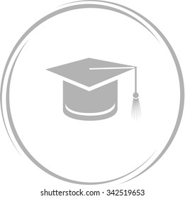 graduation cap. Internet button. Vector icon.