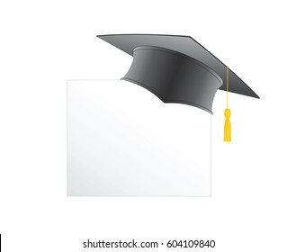 Graduation cap isolated on a white background illustration 