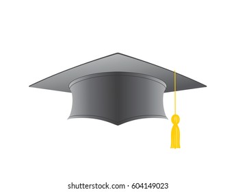 Graduation cap isolated on a white background illustration 
