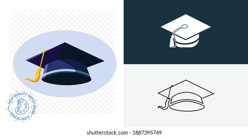 Icono de vector aislado del límite de graduación. elemento de diseño sólido de línea