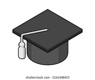 Icono de diseño isométrico del tapón de graduación. Ilustración web de vectores. 3.ª colorida concepción
