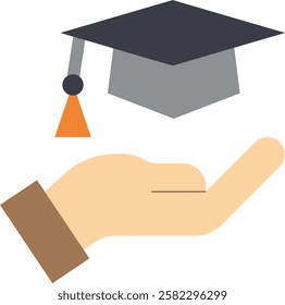 A graduation cap, also known as a mortarboard, is a flat, square-shaped headwear worn during graduation ceremonies, typically featuring a tassel. It symbolizes academic achievement and the completion 