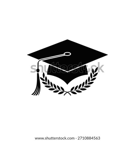 Graduation Cap Laurel Wreath Celebration of Academic Success Educational Achievement and Accomplishment Symbol