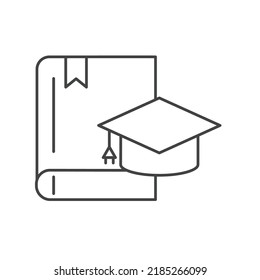 Graduation cap laying on book icons  symbol vector elements for infographic web