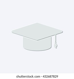 graduation cap - light gray vector icon