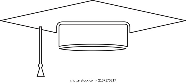 Graduation Cap line art illustration on white background..eps
