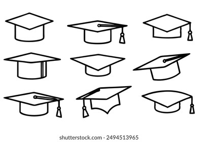 Graduation cap line art intricate graduation day design