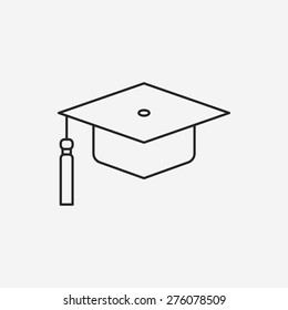 Graduation cap line icon