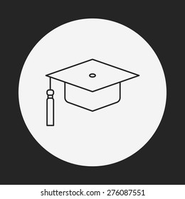 Graduation cap line icon