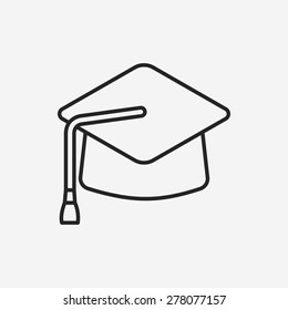Graduation cap line icon