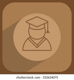 Graduation cap line icon
