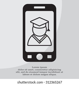 Graduation cap line icon