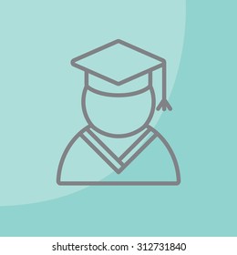 Graduation cap line icon