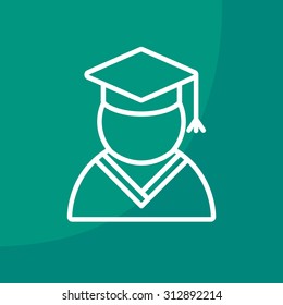 Graduation cap line icon