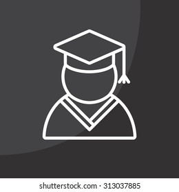Graduation cap line icon