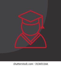 Graduation cap line icon