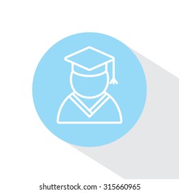 Graduation cap line icon