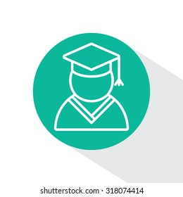 Graduation cap line icon