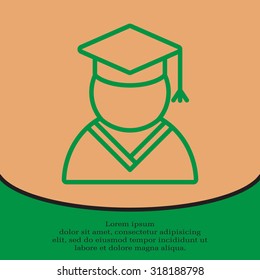 Graduation cap line icon