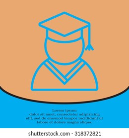 Graduation cap line icon