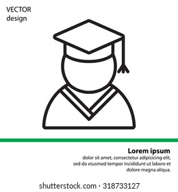 Graduation cap line icon