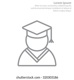 Graduation cap line icon