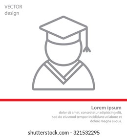 Graduation cap line icon