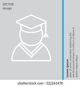 Graduation cap line icon