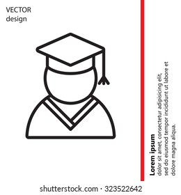 Graduation cap line icon