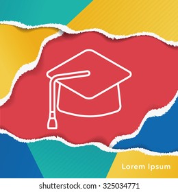 Graduation cap line icon