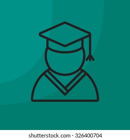 Graduation cap line icon