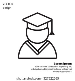 Graduation cap line icon