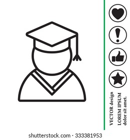 Graduation cap line icon
