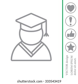 Graduation cap line icon