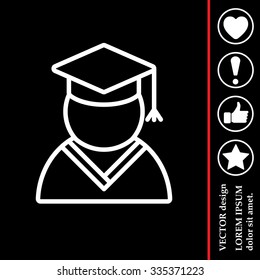 Graduation cap line icon