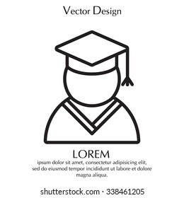 Graduation cap line icon