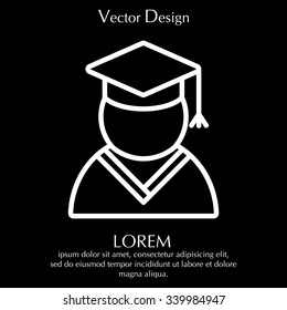 Graduation cap line icon