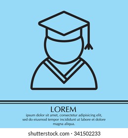 Graduation cap line icon