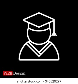 Graduation cap line icon