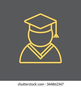 Graduation cap line icon