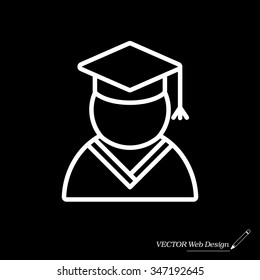 Graduation cap line icon