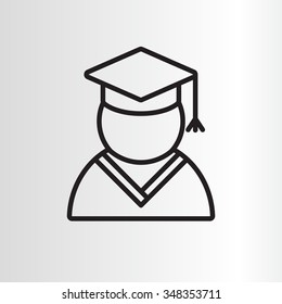 Graduation cap line icon
