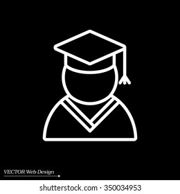Graduation cap line icon